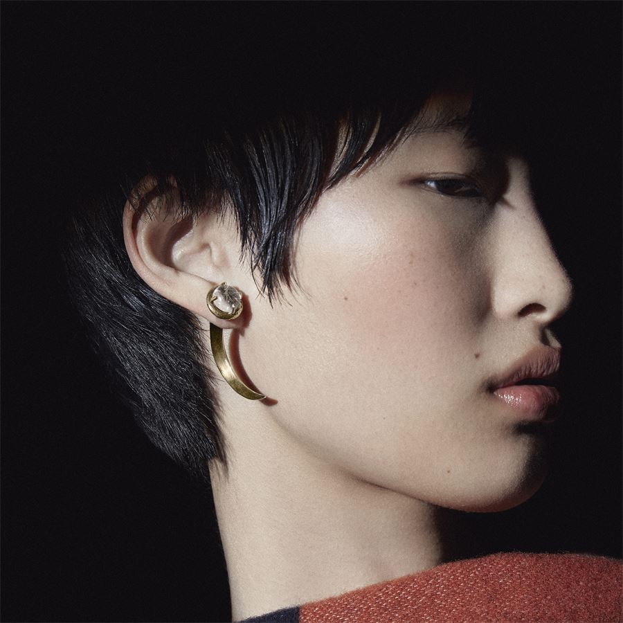 Rutile quartz hook earring UNCINI | OR QRZ RUT1/2 BR